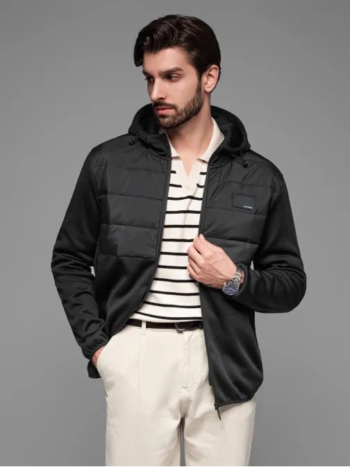 Moderna črna moška prehodna jakna V5 JANP-160