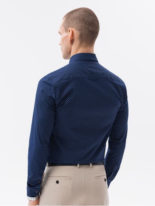 Granatna srajca z nevpadljivim vzorcem K606