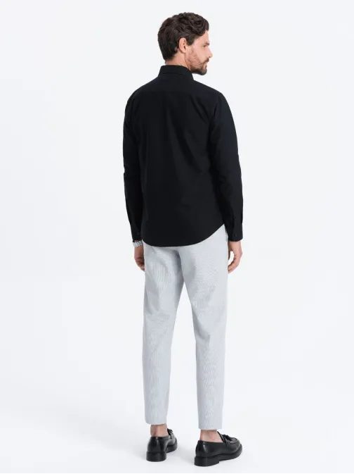 Elegantna črna srajca oxford V3 OM0114