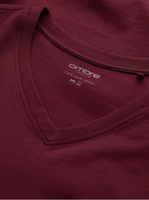 Bordo majica z dolgimi rokavi in V-izrezom V8 LSBL-0108