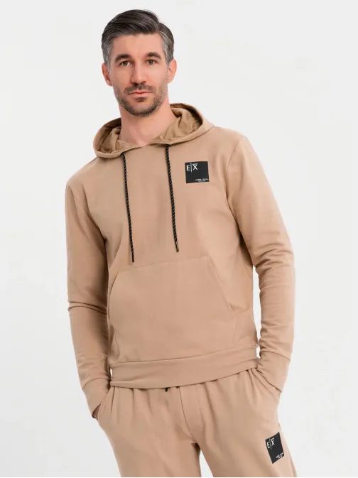 Rjava moška trenerska obleka (majica + trenirka) V3 Z107