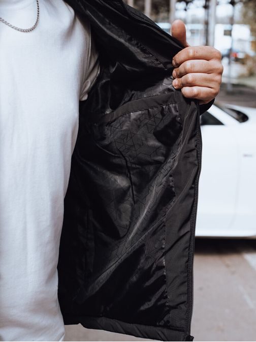 Trendovska črna prešita jakna