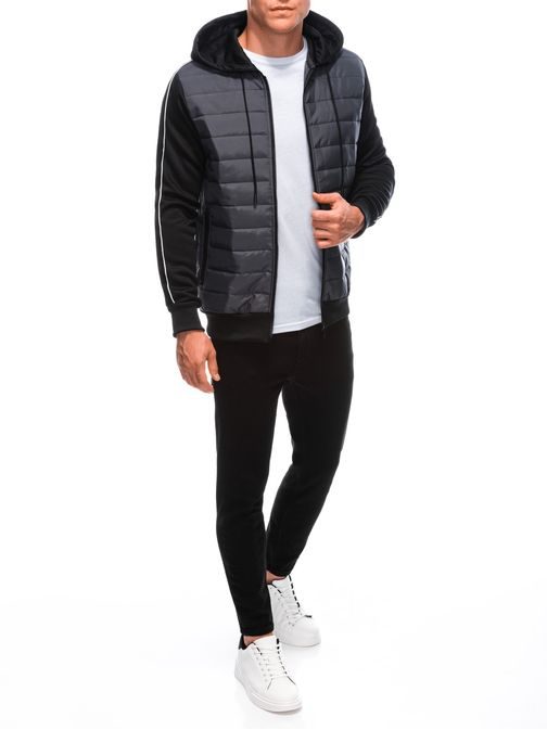 Trendovska grafit moška prehodna jakna s kapuco C568