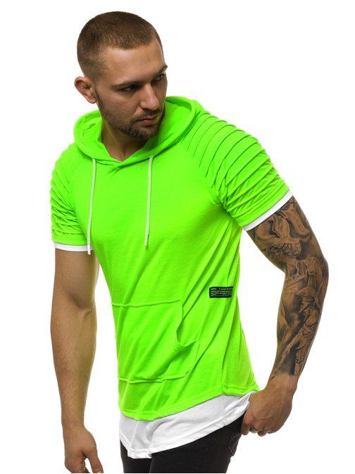 Neon zelena majica s kapuco A/1186X