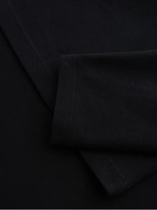 Črna polo majica z dolgimi rokavi V2 POBL-0162