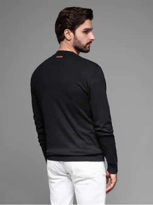 Moderen črn moški pulover V2 SWZS-0124