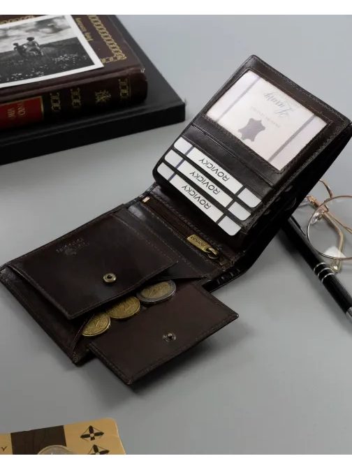 Temno rjava moška denarnica Rovicky