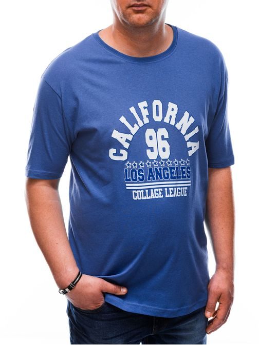 Moderna bombažna modra Plus Size majica California S1605