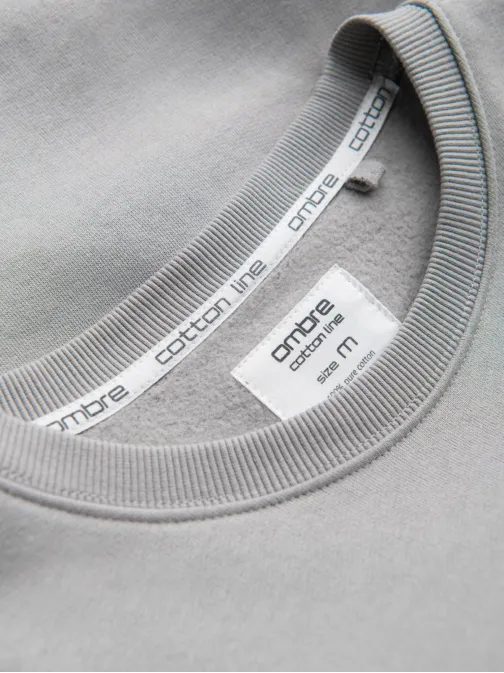 Osnovni siva pulover brez kapuce V8 SSBN-0175