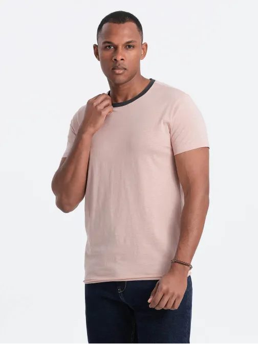 Trendovska rožnata majica brez potiska V5 TSCT-22SS-004