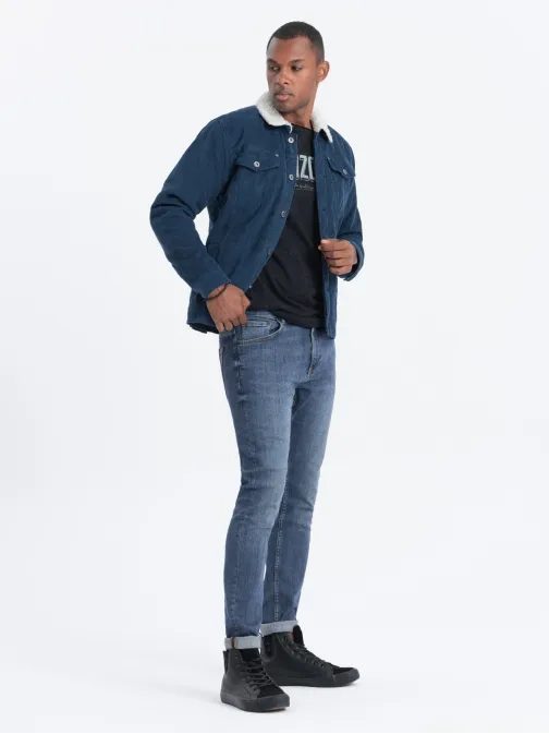 Granatna prehodna jeans jakna C524
