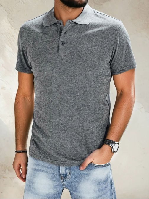 Trendovska moška polo majica v grafitni barvi