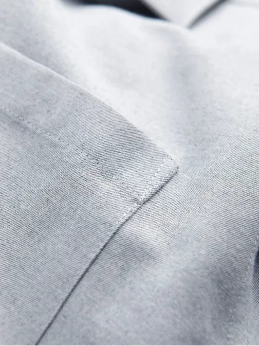 Moška siva srajca meliert z žepom na prsih V2 K694