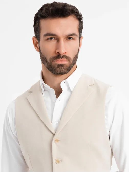 Eleganten bež moški telovnik V2 BLZV-0145