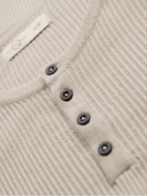 Moška siva pletena majica z gumbi V3 TSCT-0254