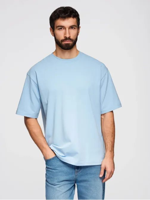 Mešanica treh paketov majic oversize črna/svetlo modra/bela TSBC-0291
