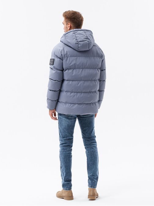 Zimska jakna v jeans barvi V6-OM-JAHP-0122