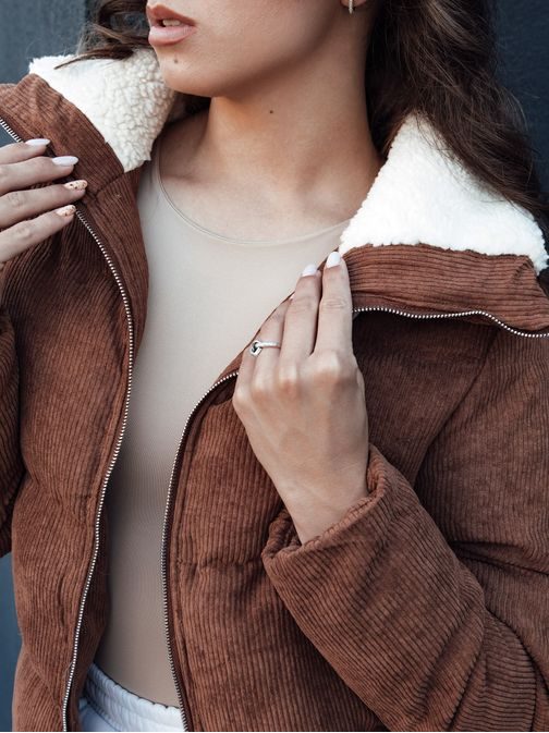 Ženska modna zimska jakna v rjavi barvi Trendyglam