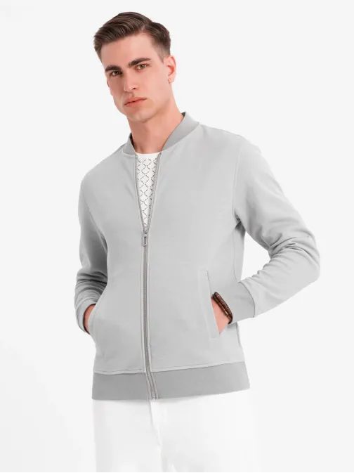 Elegantna moška siva jopa v4 om-sszp-0238