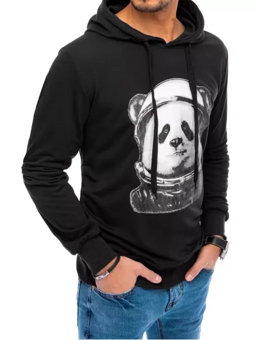 Originalen črn pulover s potiskom Panda