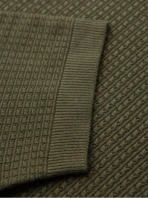 Moška polo majica z olivnim pletenjem V1 POSS-0157
