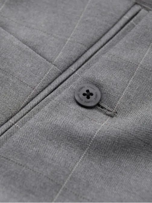 Moške sive hlače klasičnega kroja z vzorcem V3 PACP-0187