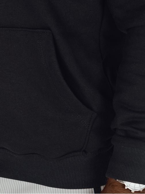 Trendi črn moški pulover z napisom