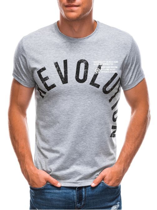 Siva majica iz bombaža Revolution S1718