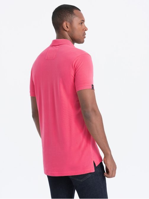 Izrazita svetlo rožnata polo majica V4 S1745