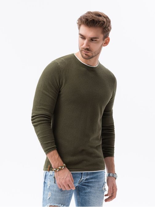 Oliven bombažen moški pulover E121