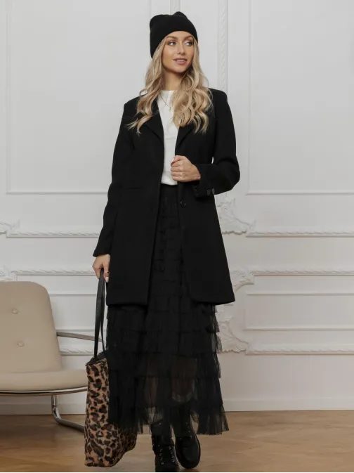 Modno črno midi krilo GLR018