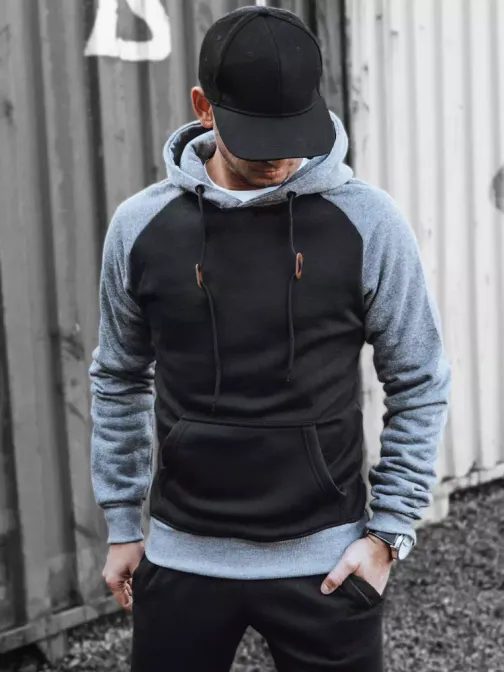 Črna majica z raglan rokavi