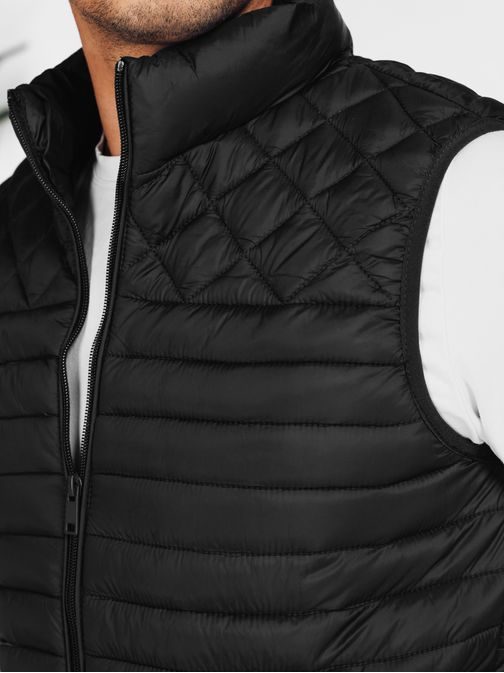 Moderen črn moški telovnik brez kapuce