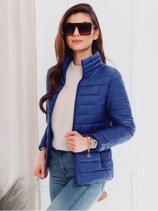 Ženska modna prehodna jakna v temno modri barvi CLR008