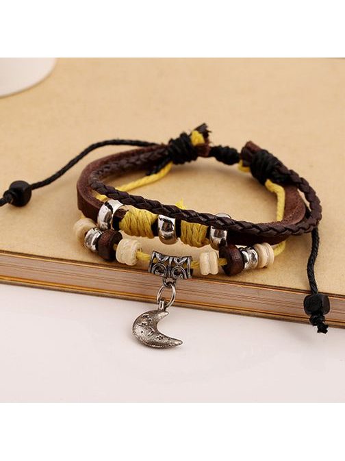 Moška zapestnica v rumeni barvi z luno