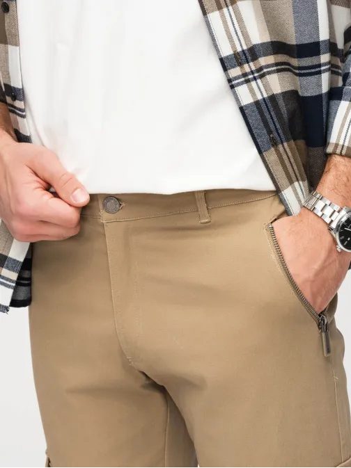 Moške rjave tovorne hlače V3 P1517