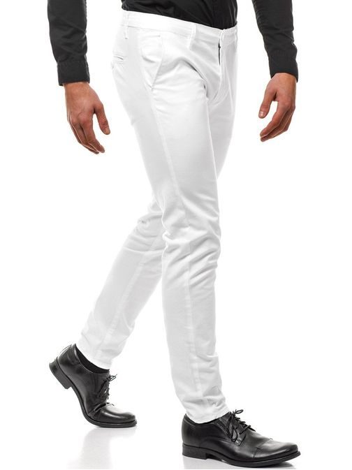 Elegantne bele chinos hlače OZONEE BL/SK306