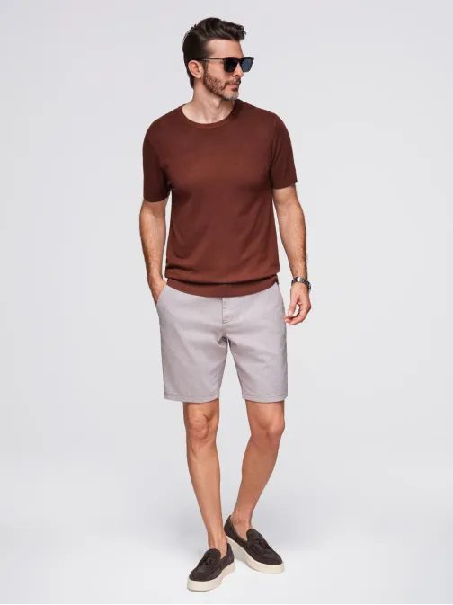 Rjava moška pletena majica V4 TSCT-0252