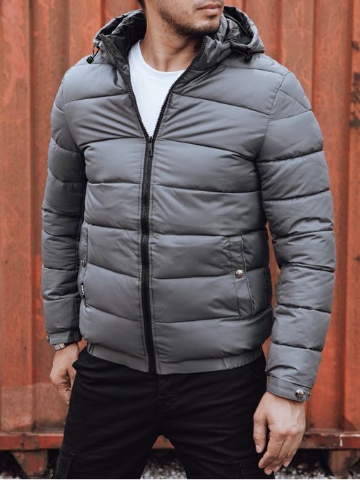 Modna prešita siva moška jakna