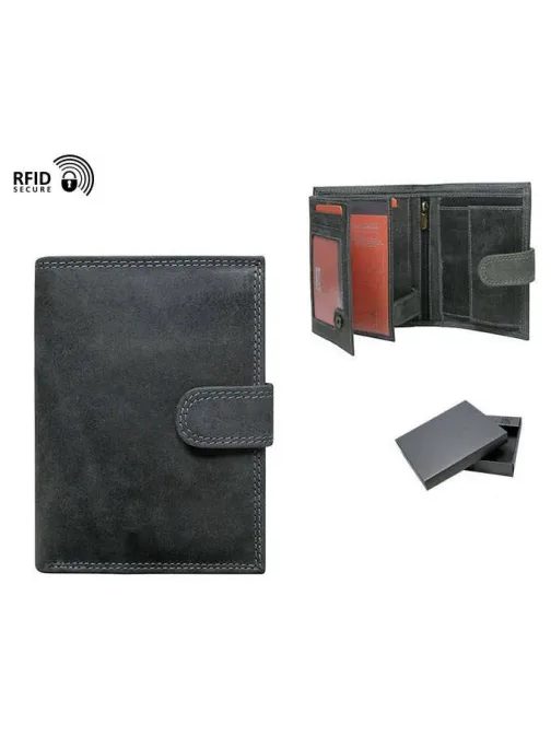 Grafitna usnjena denarnica z zaponko