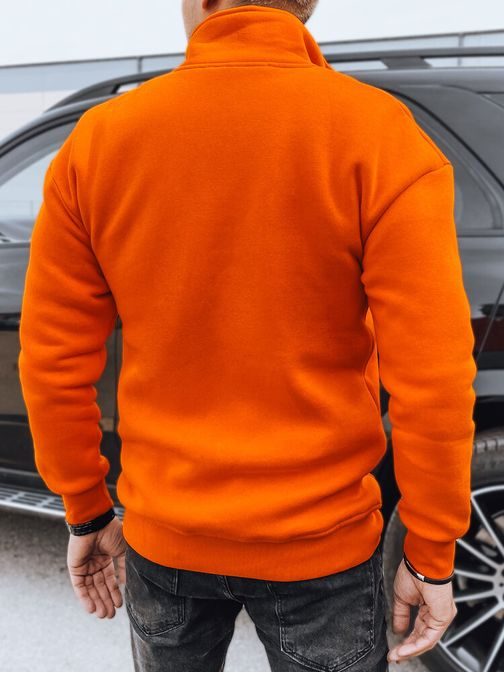 Udoben oranžen pulover z zadrgo