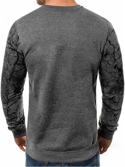 Stilski grafit pulover brez kapuce OZONEE JS/DD652