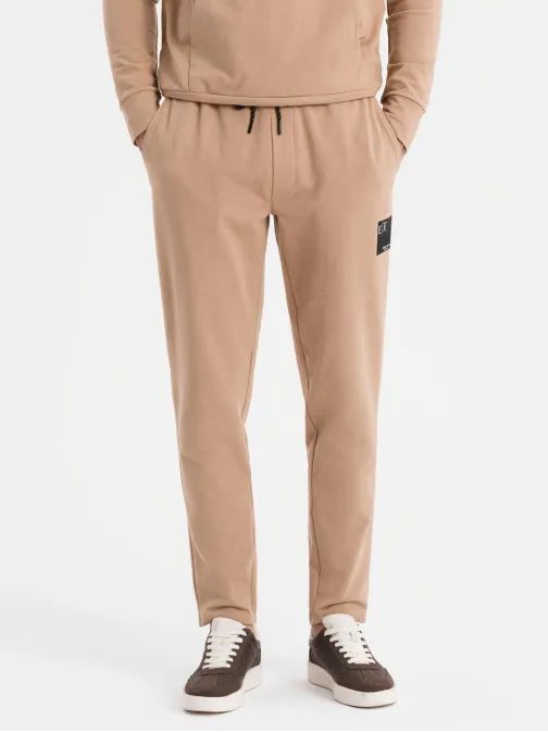 Rjava moška trenerska obleka (majica + trenirka) V3 Z107