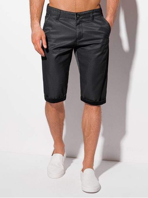 Zanimive bombažne kratke hlače v črni barvi W369