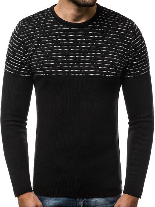 Zanimiv moški pulover črn OZONEE B/3005
