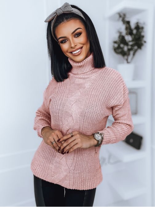 Rožnat ženski stilski pulover Carisma