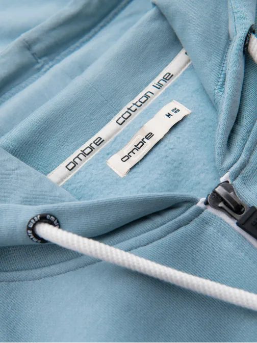 Moška svetlo modra jopa z zadrgo V7 SSBZ-0272