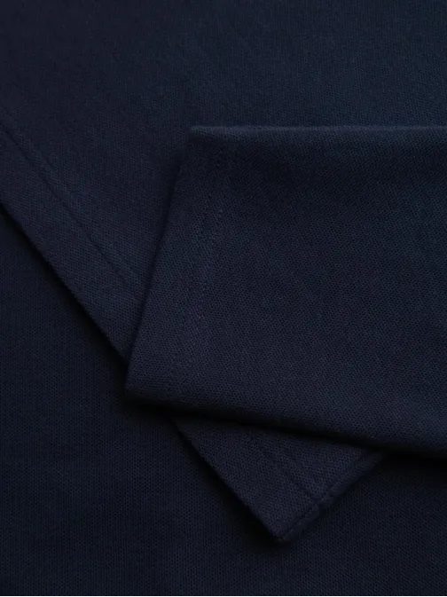 Temno modra polo majica z dolgimi rokavi V3 POBL-0162