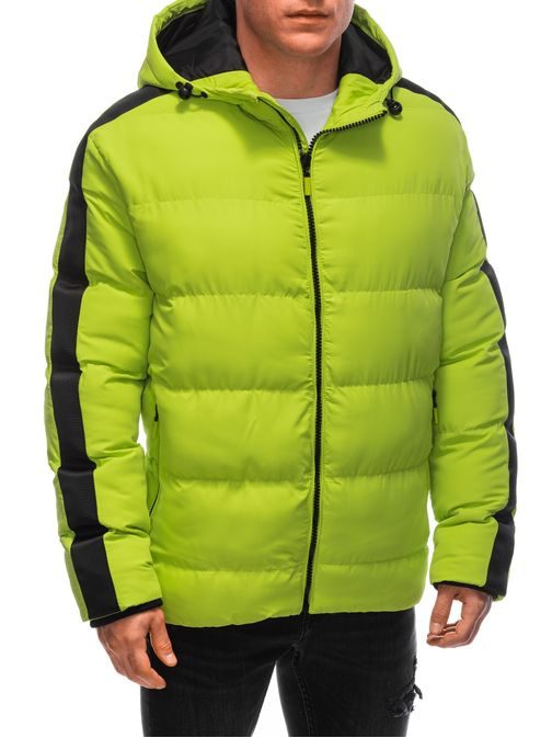 Prešita zimska jakna v barvi limete V9 EM-JAHP-0101
