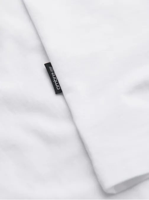 Osnovna bela bombažna majica z okroglim vratom V4 TSBS-0236